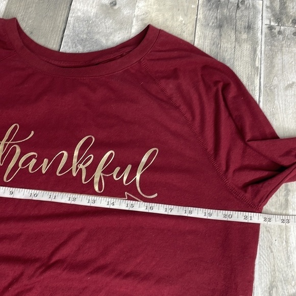 STATE of Mine maroon long sleeve tee with gold lettering. Thankful. Size‎ medium - Picture 6 of 9